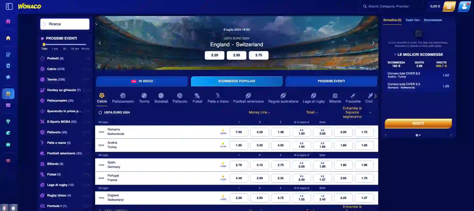 Ufficio del bookmaker di Wonaco