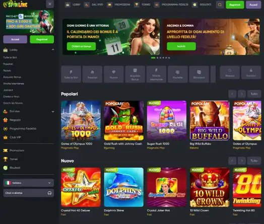 spinline casino homepage