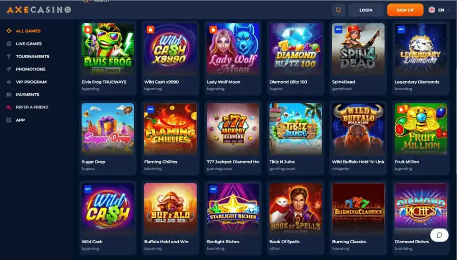 axe casino giochi